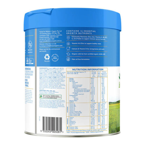 ミルク Bellamy's Organic Formula Step 3 Bellamy's Organic Step 3 Toddler Milk Drink Formula 900 g