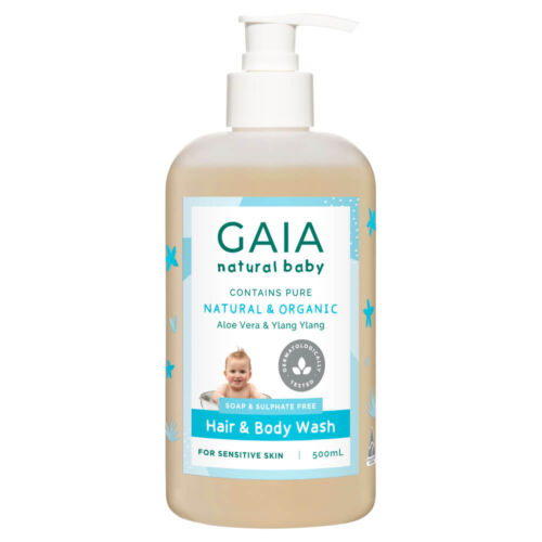 gaia natural baby hair & body wash 500ml